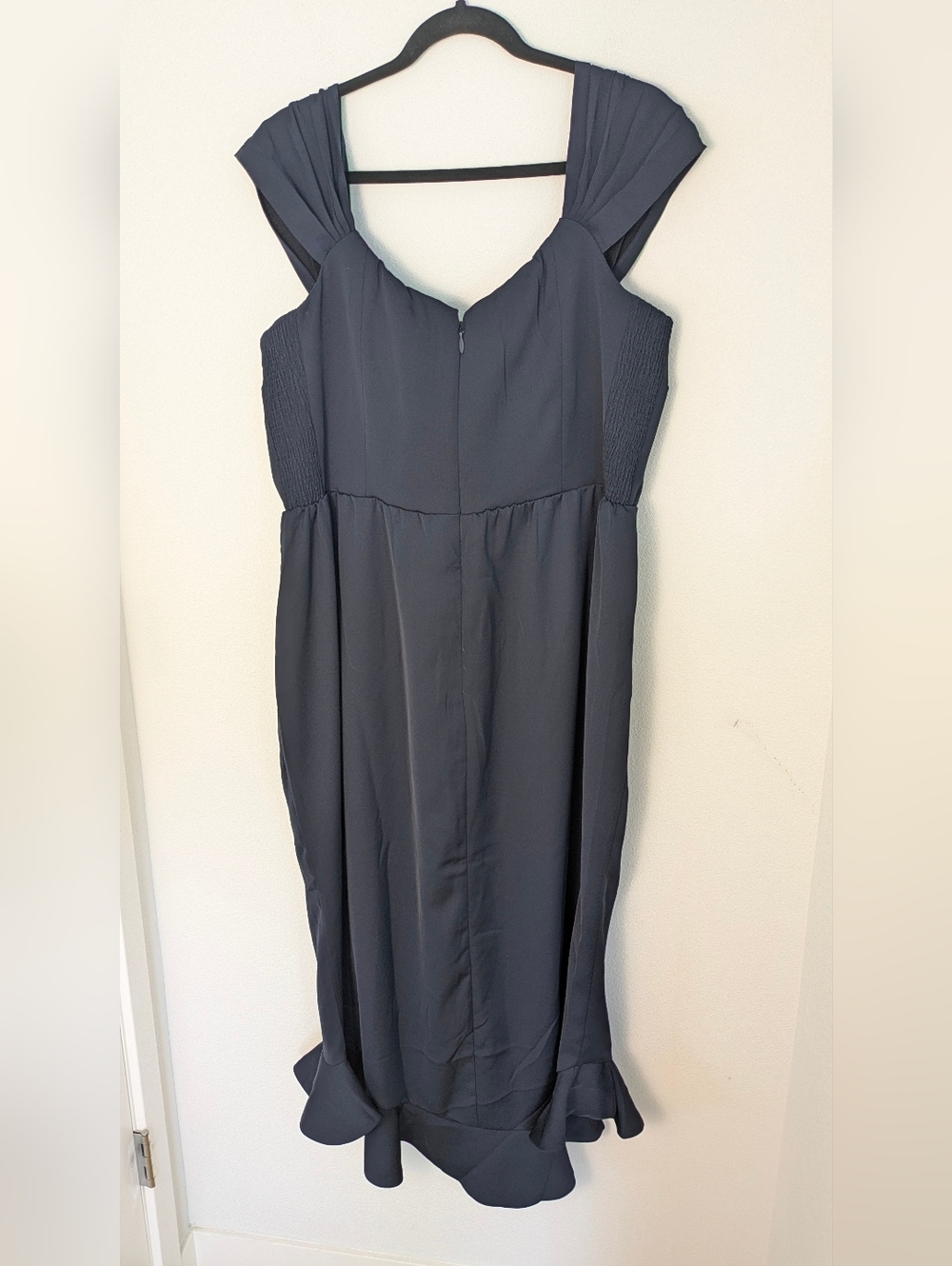 City Chic The Hypnotise Faux Wrap Midi Dress Dark Blue Sz 18 Wedding Party New - Picture 10 of 16